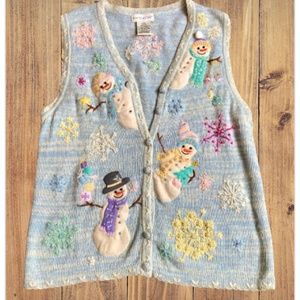 White stag ugly Christmas sweater vest size L Large